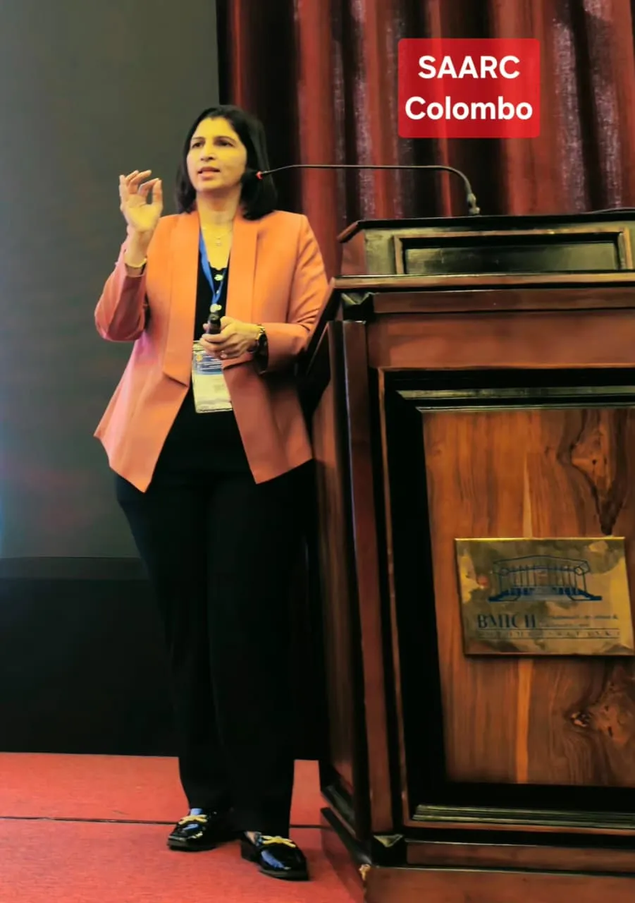 Dr. Sunita Chhapola Shukla speaking at the SAARC ENT Congress in Colombo